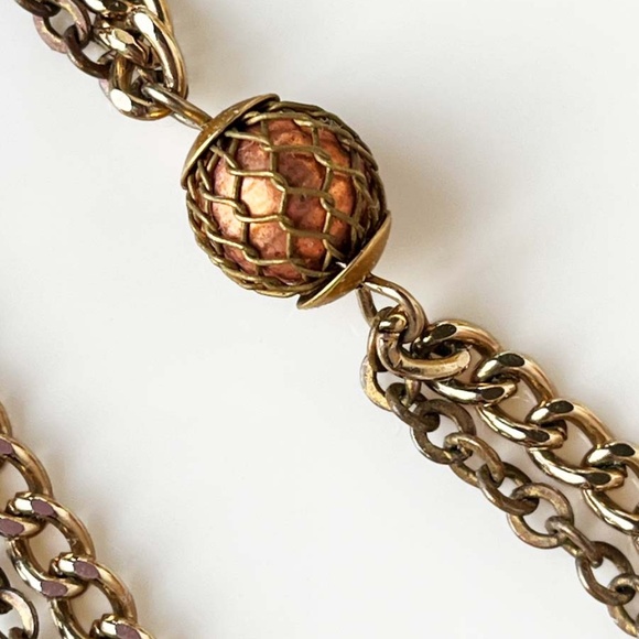 COCCINELLE Vintage Y Drop Cascading Bead Necklace - Picture 7 of 12